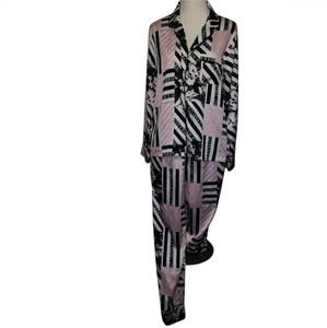 Victoria's Secret Vintage 2PC Pajama Set Womens  MEDIUM Button Front Silky Cozy
